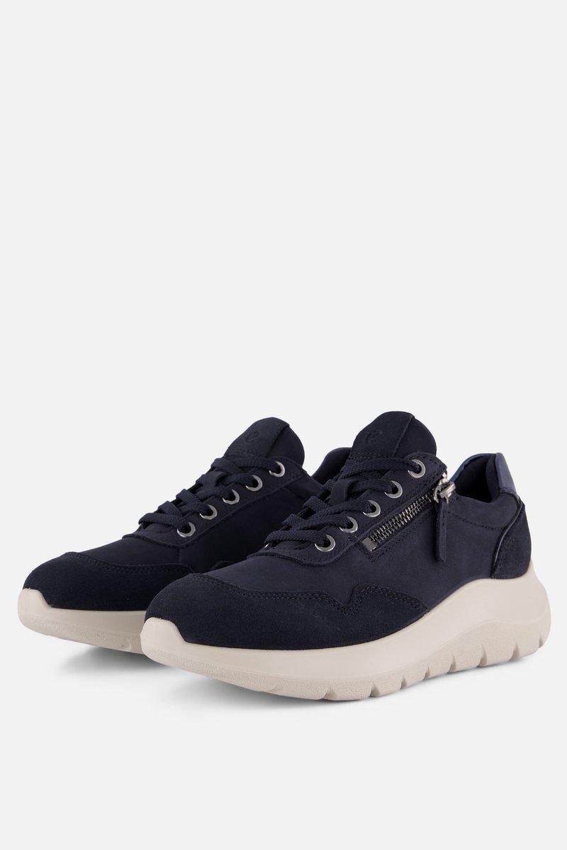 Ecco Valerie Side Zip Sneakers blauw Nubuck - Maat 41