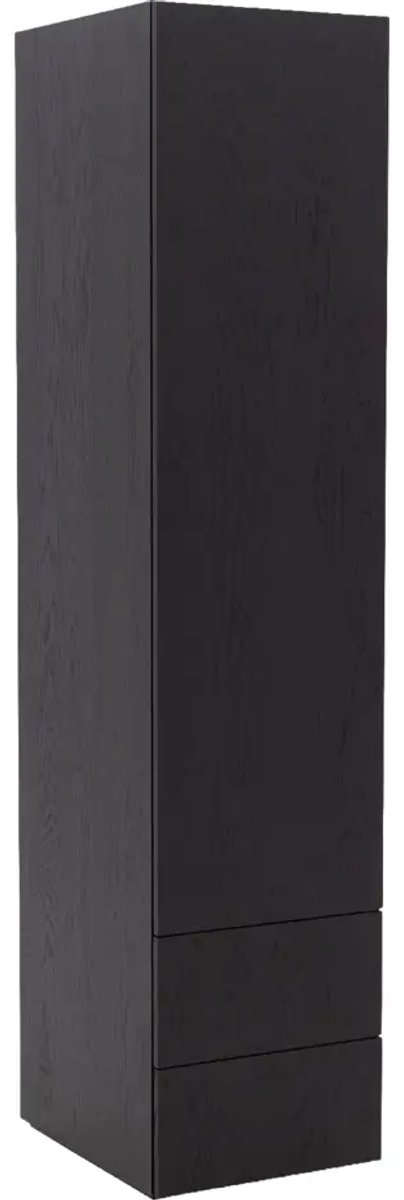 Goossens Kast Systeem Malaga, Module 6 Rechts (2x Naad Beneden) 1x Draaideur En Ladenblok - Hout Zwart