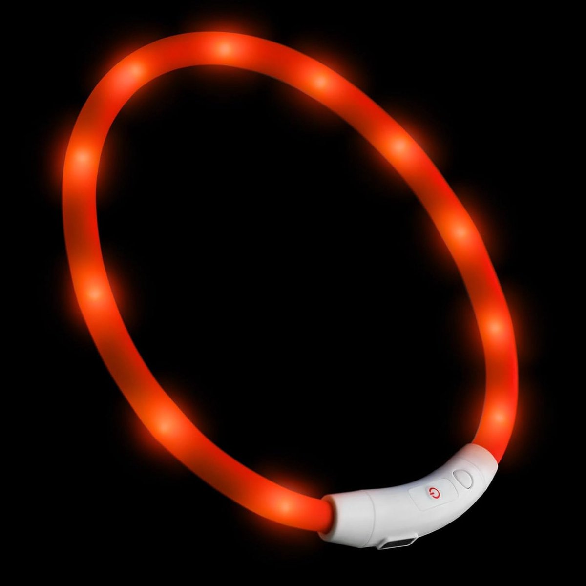 USB kraag siliconen hond kraag lichtgevende kraag voor honden oplaadbaar via USB (maat S-L 18-65 cm individueel verstelbaar) in oranje door het merk PRECORN