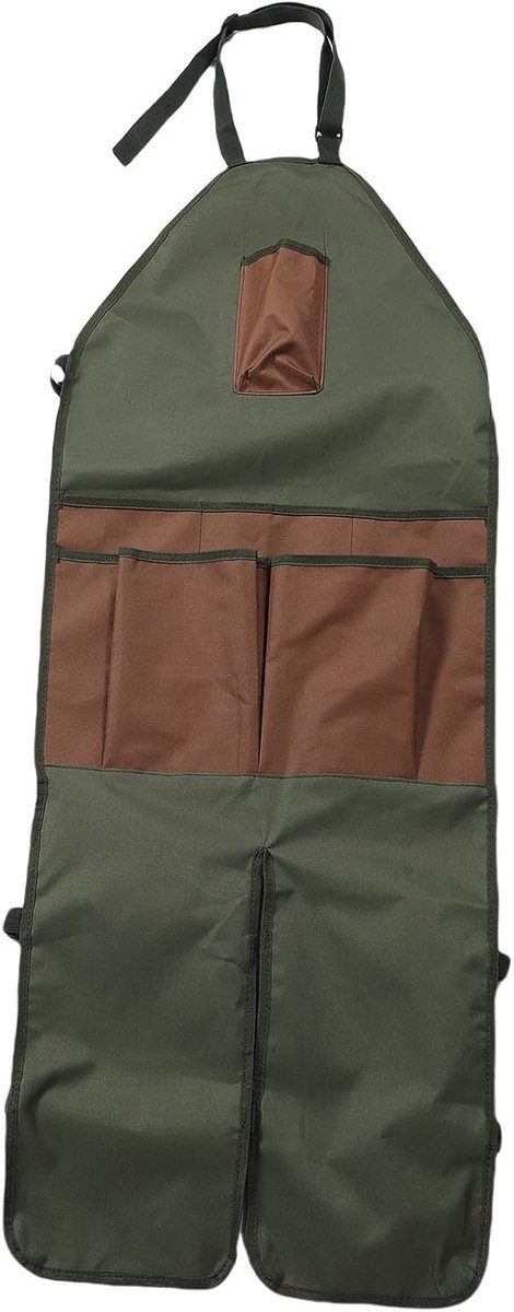 Gardenschort, 600D Oxford Doek Verstelbaar Lang Schort met Meerdere Zakken en Beenbescherming voor Buitenwerk, 46,5x17,7 Inches