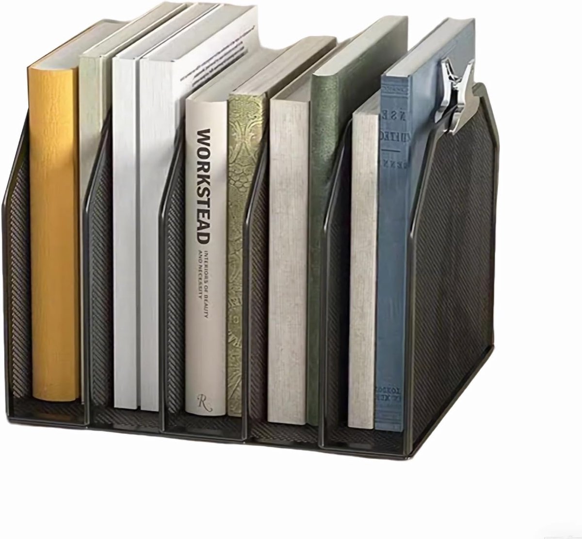 5 verticale brievenorganizers, metalen net, bureau-organizer voor brieven, ansichtkaarten en schrijfwaren