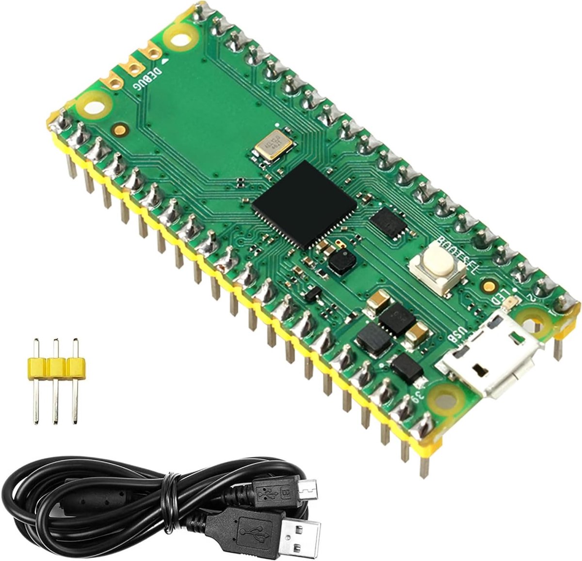 Pi Pico 2 ontwikkelingsboard Binghe Rasp Pi Pico 2-M met voorgemonteerde header USB-kabel RP2350 chip ontwikkelingsboard ARM Cortex-M33 dual-core 150 MHz 520 KB 4 m ondersteunt C/C++/Python