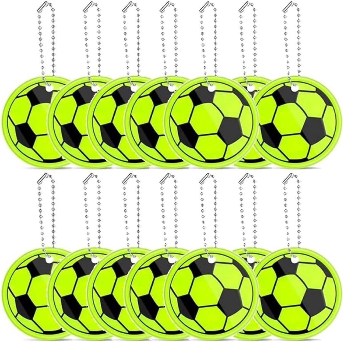 Reflecterende Voetbal Hangers - Groen - 5 cm - Reflecterend PVC - Voor Jongeren en Sportliefhebbers