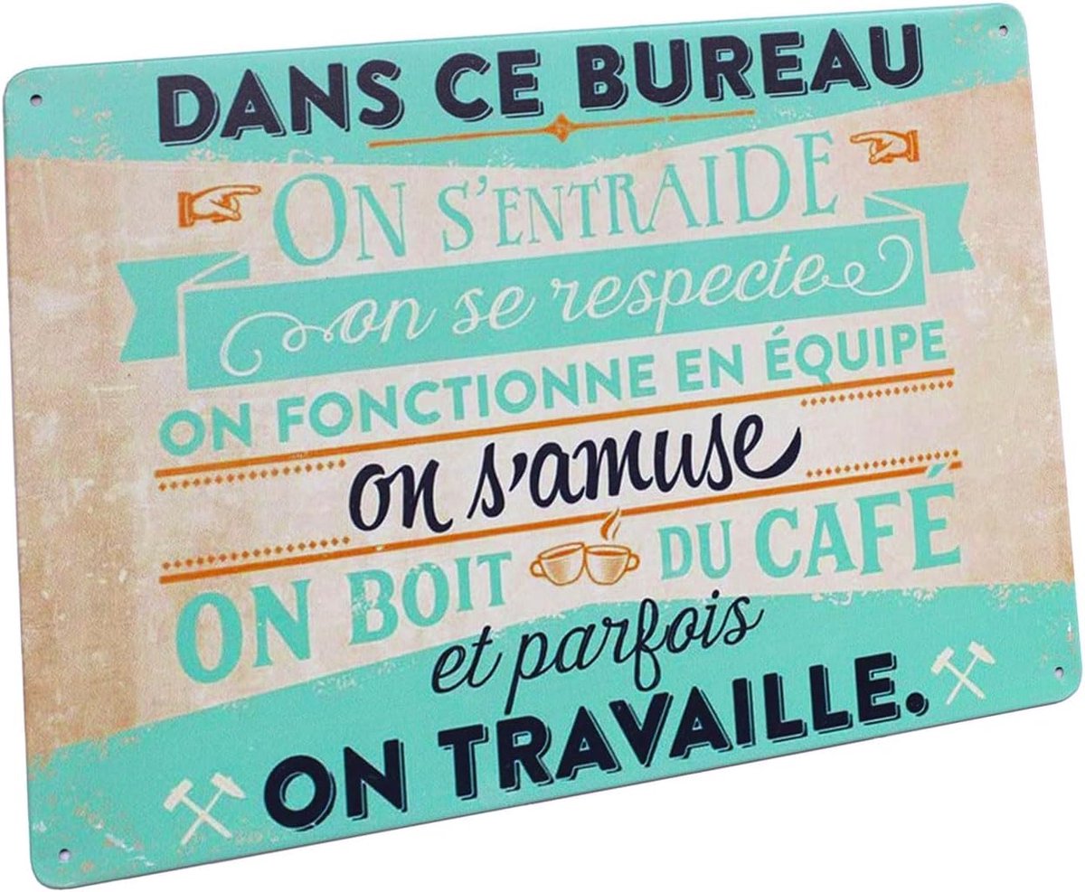 in dit kantoor helpen we elkaar, Metalen Paneel Poster Metalen Plaat Slogan Art Decor Vintage Pr Thuis Cafe Kantoor
