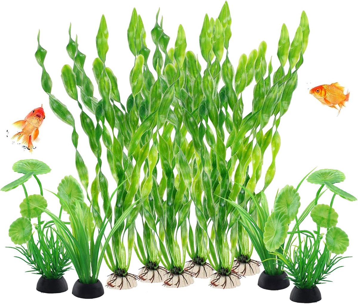 Ornament Aquarium Kunstplanten 10 Stuks Aquariumplanten Decoratie Plastic Aquarium Kunstmatige Plant Groen Aquarium Planten Kunststof voor Aquarium Vistank Decoratie Alle Vissen Veilig