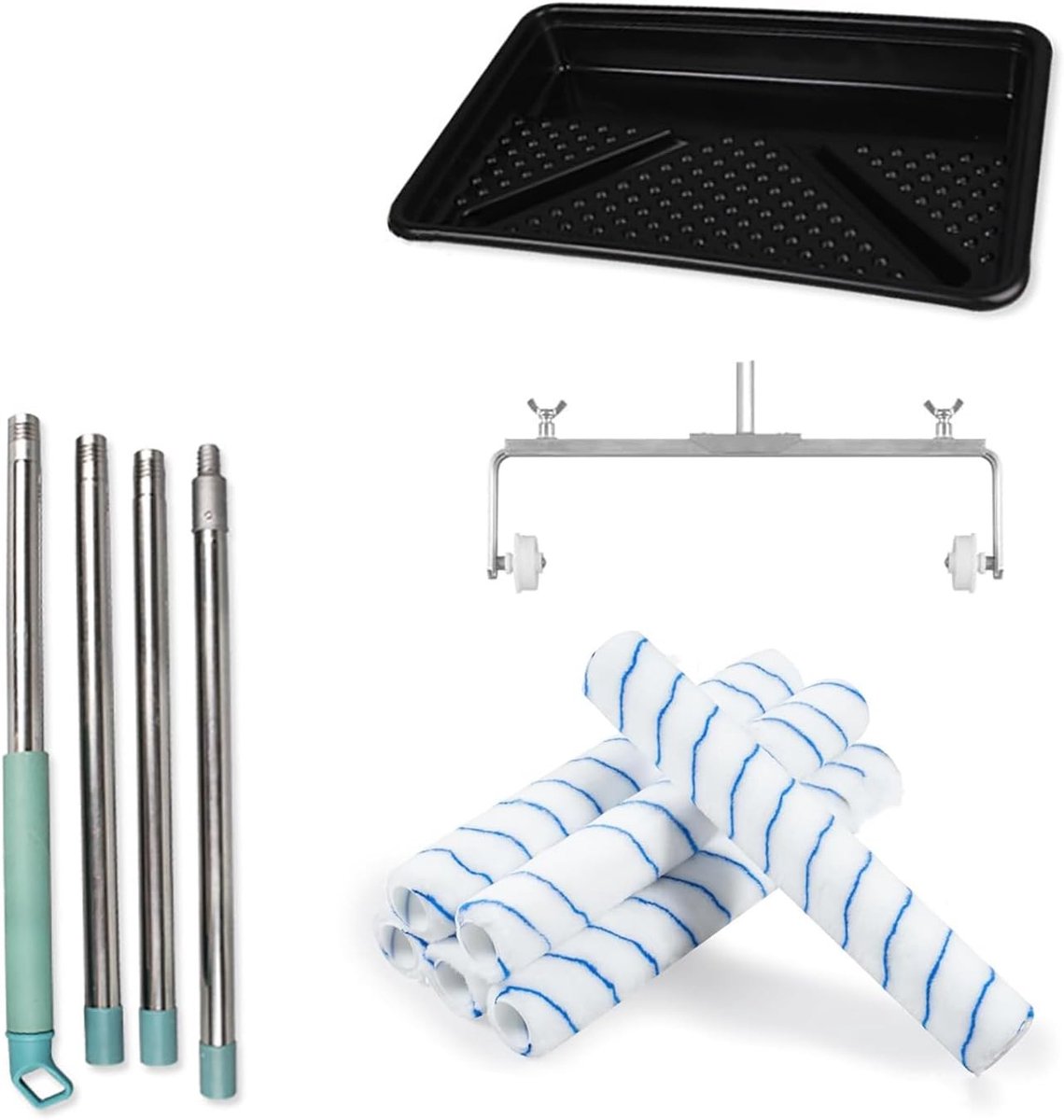 Complete Verfroller Set met Kwast en Opbergplank voor Binnenmuren en DIY Projecten, Perfect voor Huishoudelijk Gebruik