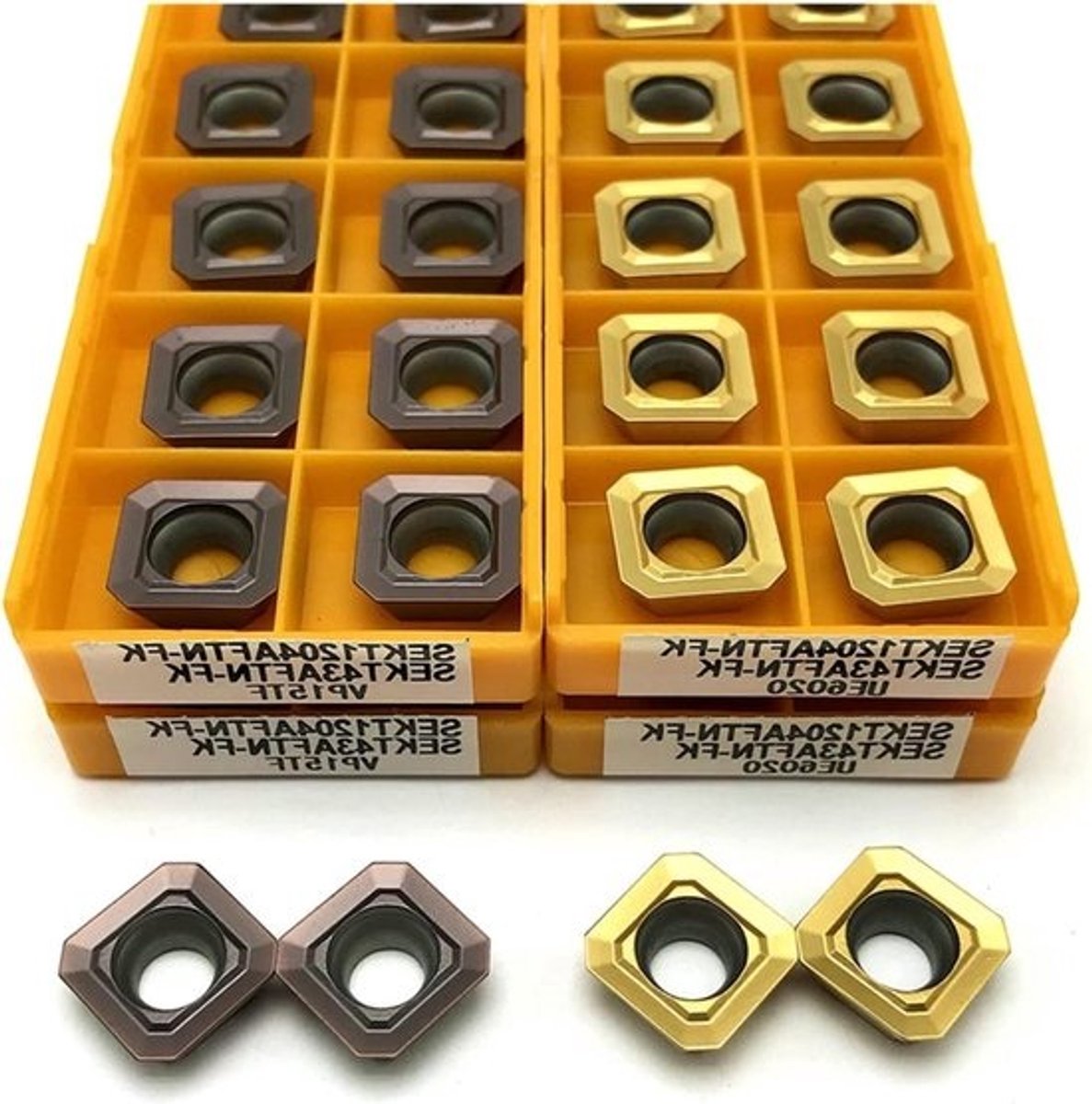 Carbide Inzetsnijder - Frees Insert - Metaal Bewerken - Hoge Slijtvastheid - 10 Stuks - Zilverkleurig