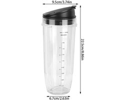 Dailygoods - Spare Parts - Mixer Onderdelen - Hoogwaardige Kwaliteit - Transparant - Voor 900W en 1000W Mixers - Set met Beker en Deksel - Geschikt vo