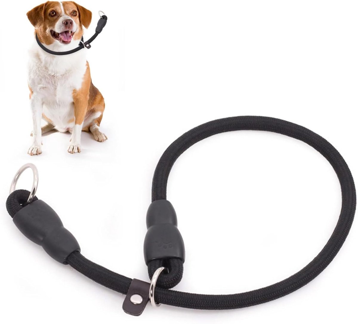 Cosensi- Slip Halsband Verstelbaar - Anti-Trek Hondenhalsband - Nylon - Zwart - Trainingshulp - Effectieve Training