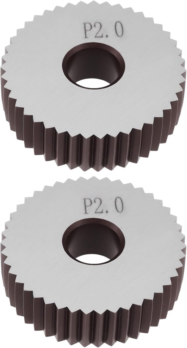 Dailygoods- Knurling Wielen 2,0 mm Pitch - Staal Rollers - 28x8x8 mm - Gereedschap voor Draaibank - Slijtvast - Voor Decoratieve Afwerking - Knurling