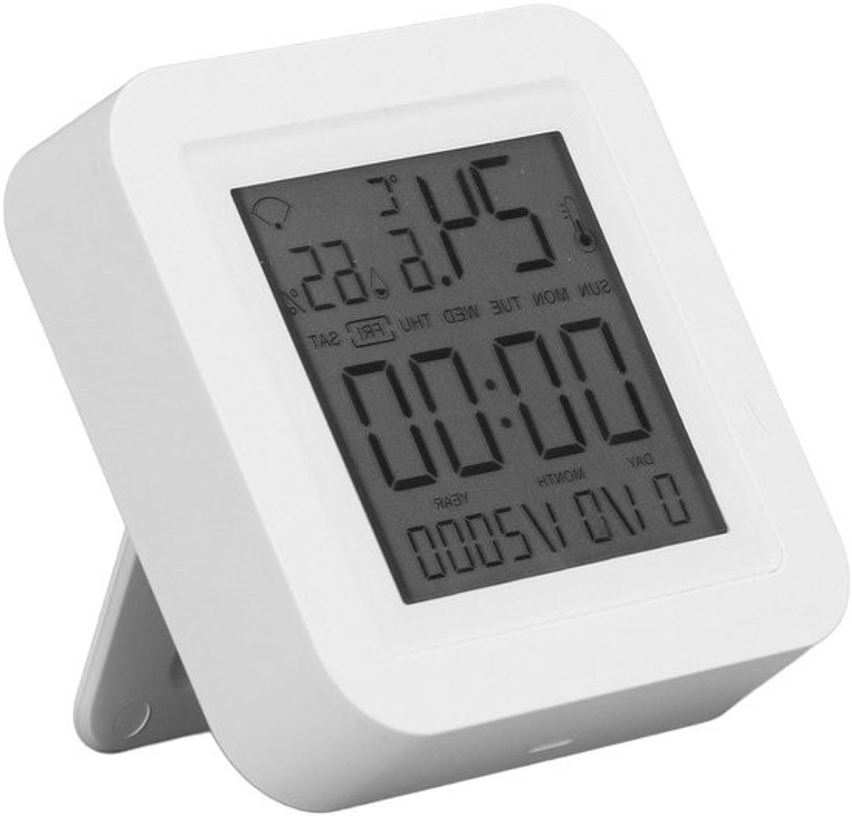 Slimme Temperatuur Vochtigheidssensor - Digitale Hygrometer Binnen - Omgevingsmonitoring Thuis - Fraudebestendig Ontwerp - 0-60°C 0-99%RH - Wit