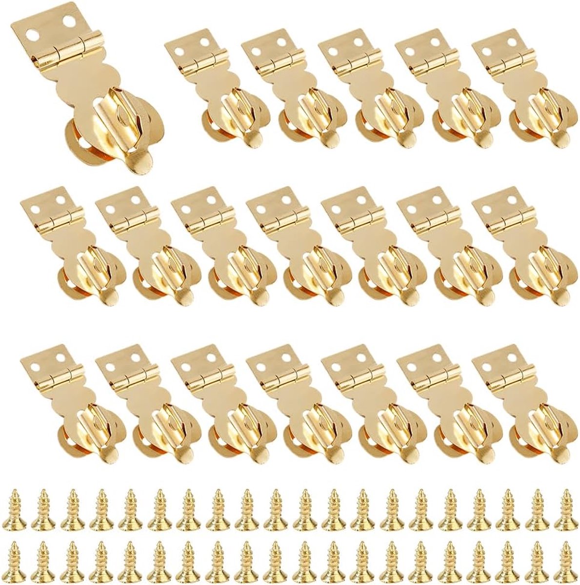 Dailygoods - 20 Sets Mini Hangslot Hasp - Messing Solid Hangslot Hasp Met Schroeven