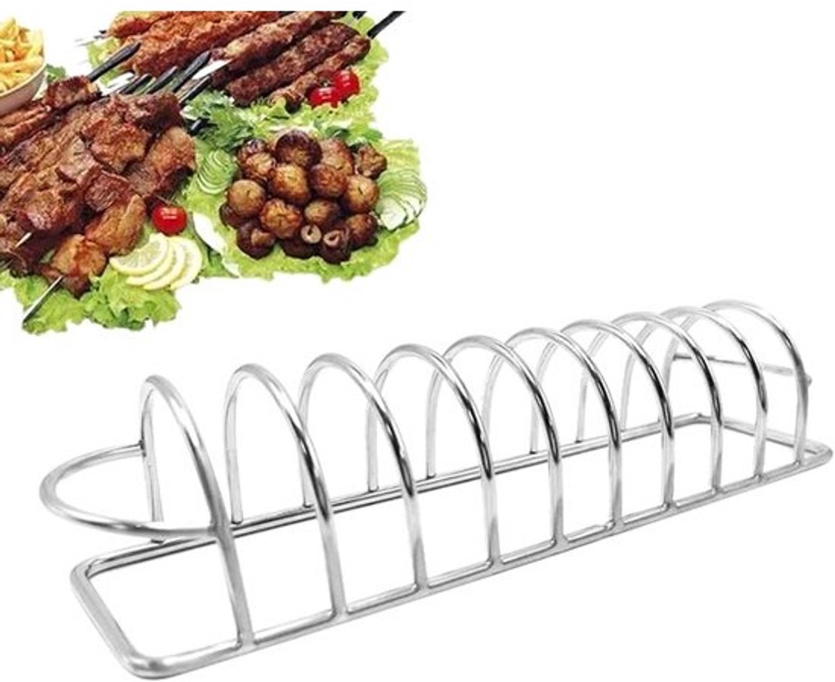 Grillrek - BBQ rek - Vlees grillen - Gelijkmatige warmte - 23 cm - Zilver