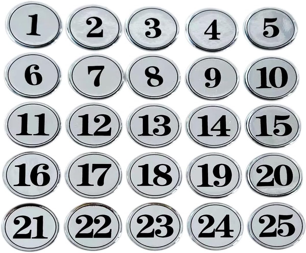 Tafel nummers (1-25) Pubs Restaurants Clubs - Zilver 1 tot 25