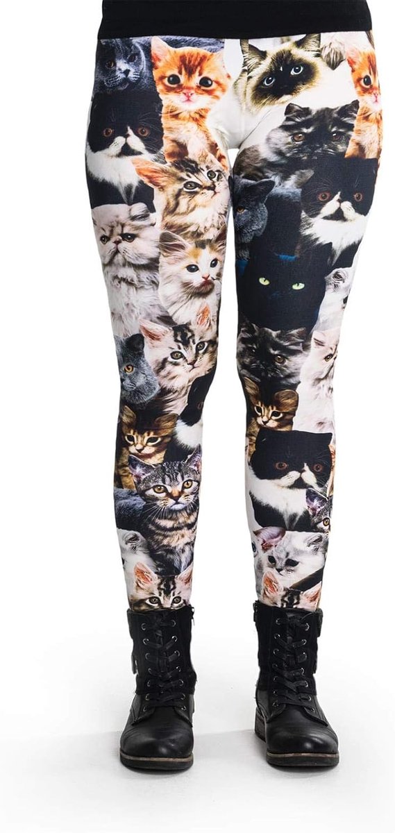 Cosey - bedrukte kleurrijke legging (one size fits all) - ontwerp Cats