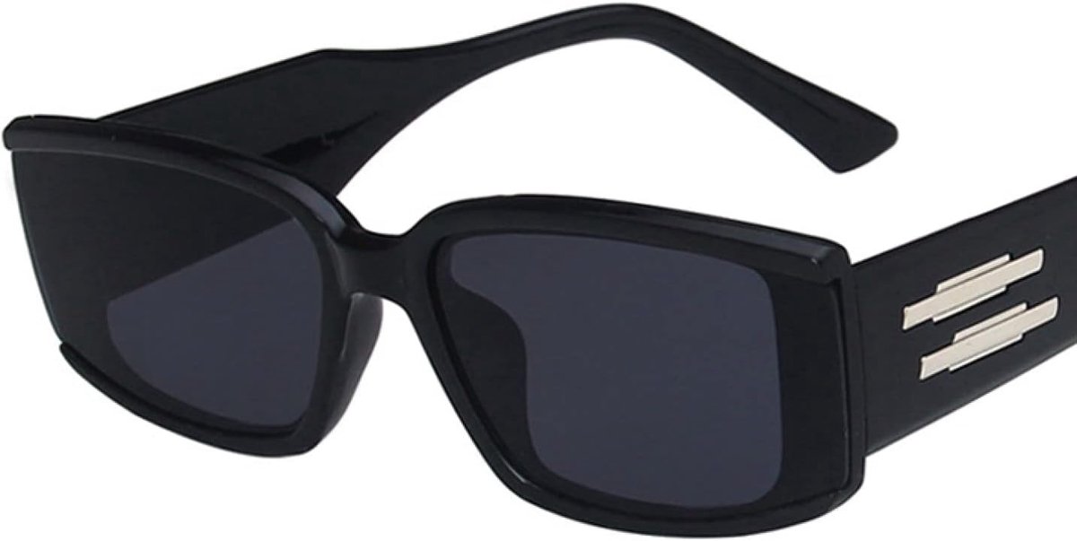 Ontwerp Luxe Kleine Frame Zonnebril Mannen Vrouwen Mode Vierkante Zonnebril Shades Uv400-C1FullBlack