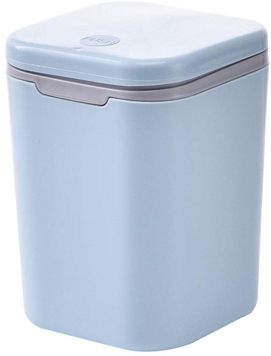 Prullenbak Kleine Desktop prullenbak Plastic Paper Basket Garbage Bin Recycle Vuilnisbak for Office Hotel Bedroom Bathroom Vuilnisbak (Color : Blue)