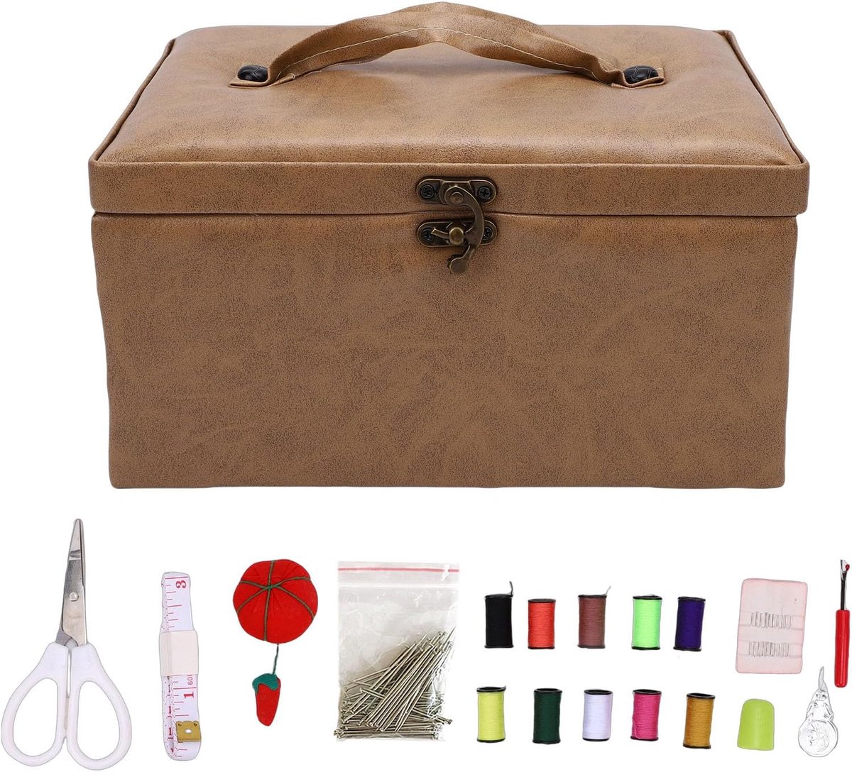 Naaimand Kit Box met Draden, Pinnen en Naaigereedschap