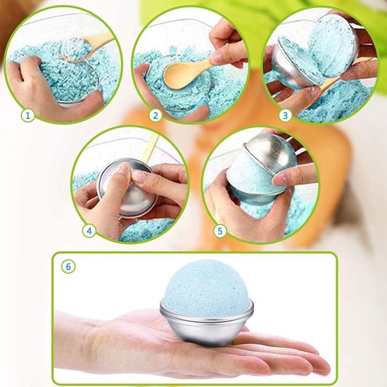 Bomb Mold Badvorm DIY Kit Zeep Mold Metalen Badbom Vorm Badbom Vorm Kit Vormen Badballen Badbommen Pers voor Chocolade Cupcake Muffins Zeep (12 stuks) — afbeelding 2