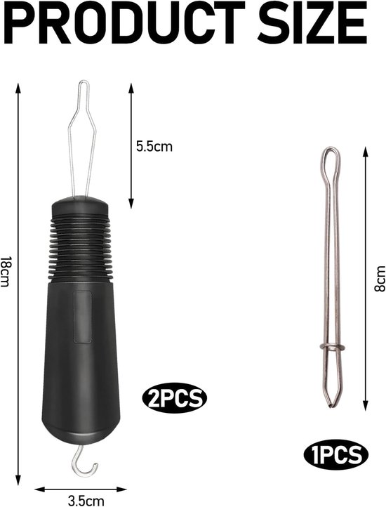 2 x broekriem, penopener, knopopener en ritsopener, senioren, hulpmiddel voor artrose Parkinson, hulpmiddel, hulpmiddel voor gehandicapten — afbeelding 2