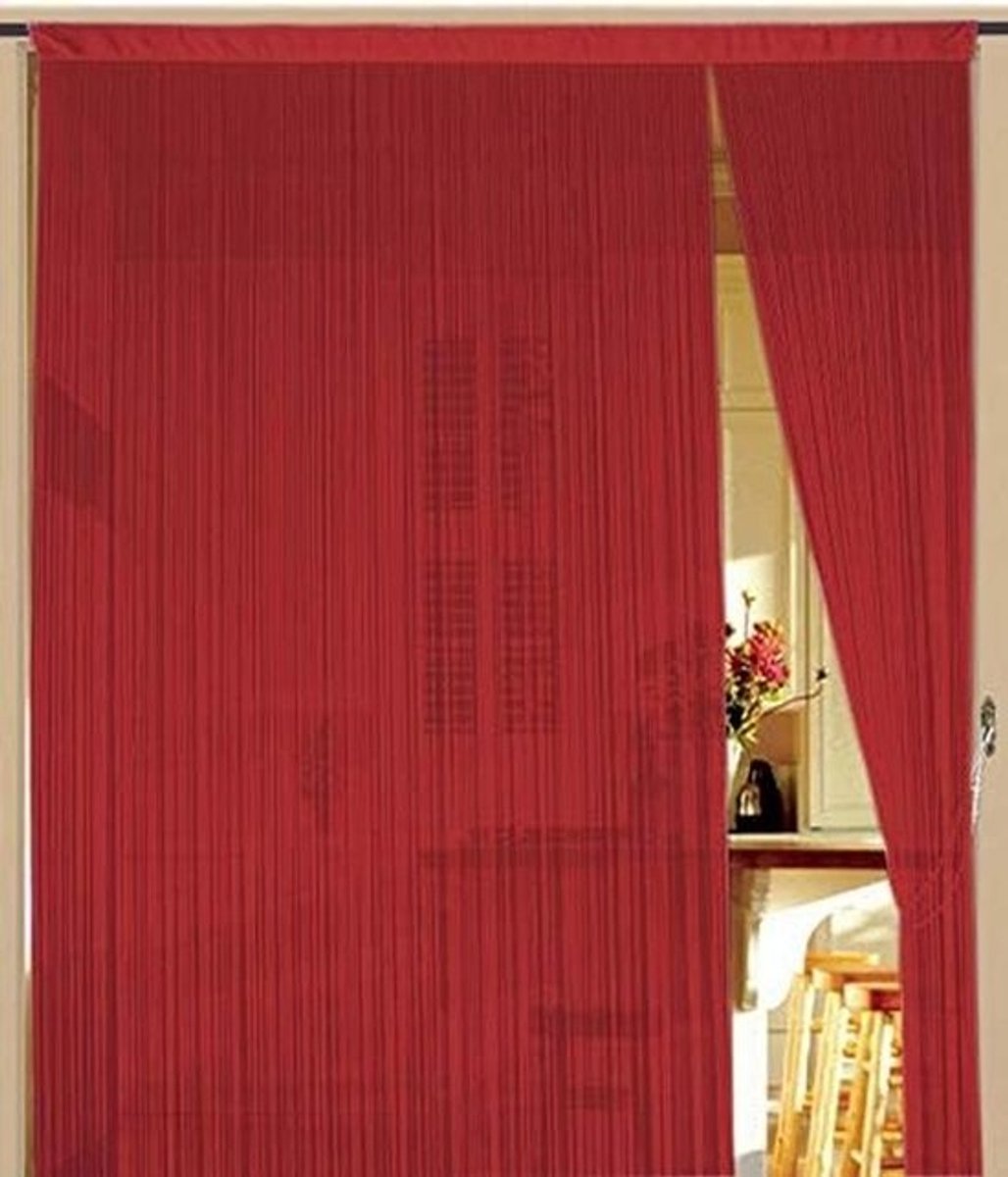 Rood Draadgordijn 150x300 cm - Sfeervolle Kamerverdeler en Raambekleding