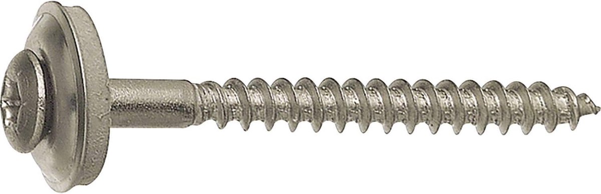 Spengler Schroeven RVS 4,5 x 55 mm, 100 stuks, met afdichtring D = 15 mm; A2 Spengler-schroeven; Torx-aandrijving TX20 - ShopVlot