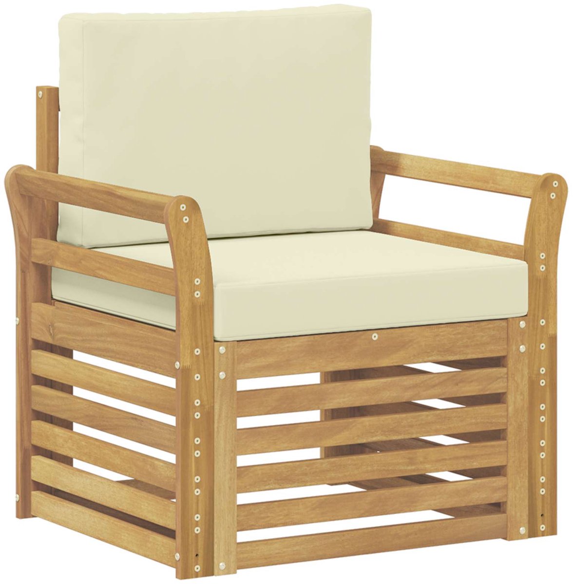 vidaXL - Buiten - bank - set - Polyester - Wit