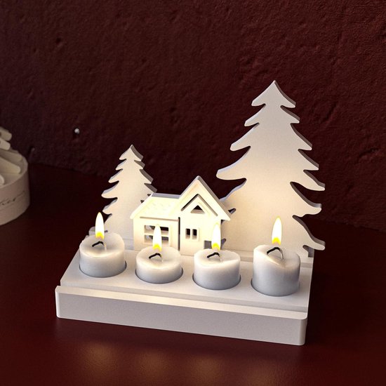 7 siliconen vormen voor Kerstmis, gietvormen voor gips, gietvormen van siliconen, voor huis, met sokkel, kaarsenhouder — afbeelding 3