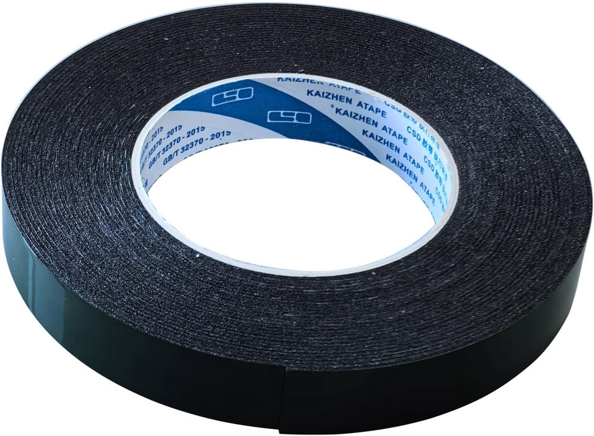 Dailygoods- Montagetape - Dubbelzijdige Lijmtape - Zwart PE Schuim - Waterdicht - Temperatuur- en Vlambestendig - 20 mm x 10 m - Tape