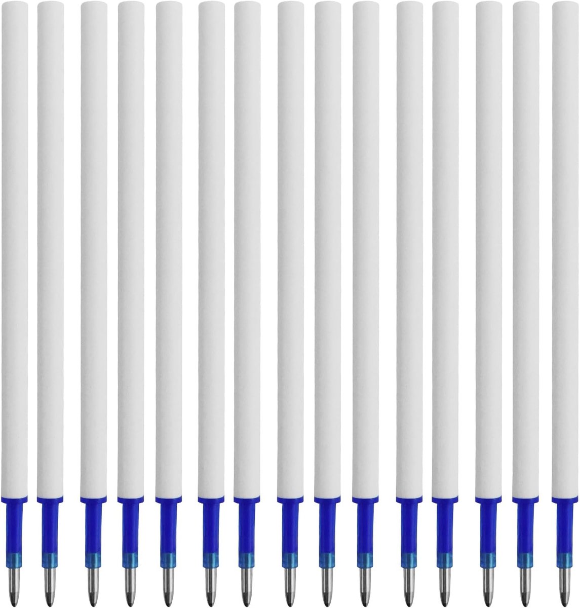 reservevullingen, intrekbare blauwe punt, 0,5 mm, hoogte 11 cm, uitwisbare inktrol, thermogevoelige inkt, 15 stuks