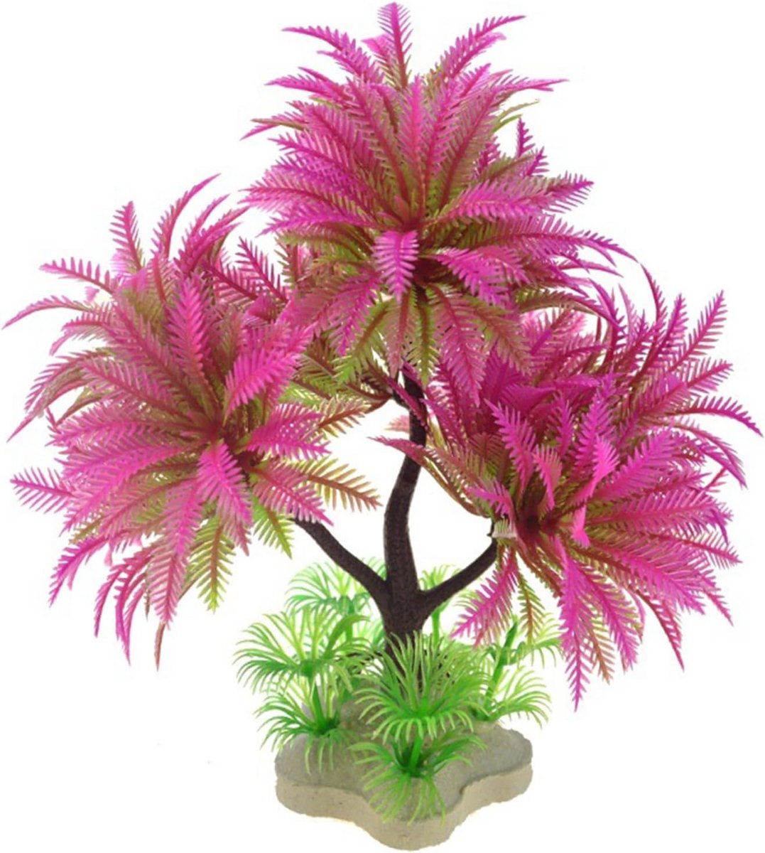 Kunstbloemen Binnen, Aquarium Kunstplanten Realistisch Aquatisch Plastic Gras Landschap Nep Zeewier voor Aquarium Reptiel Terrarium Roze