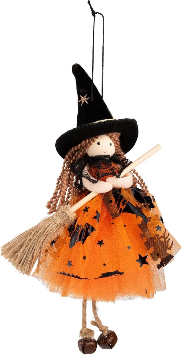 decoratie heksenfiguur raamdecoratie heks tuin hangende heks