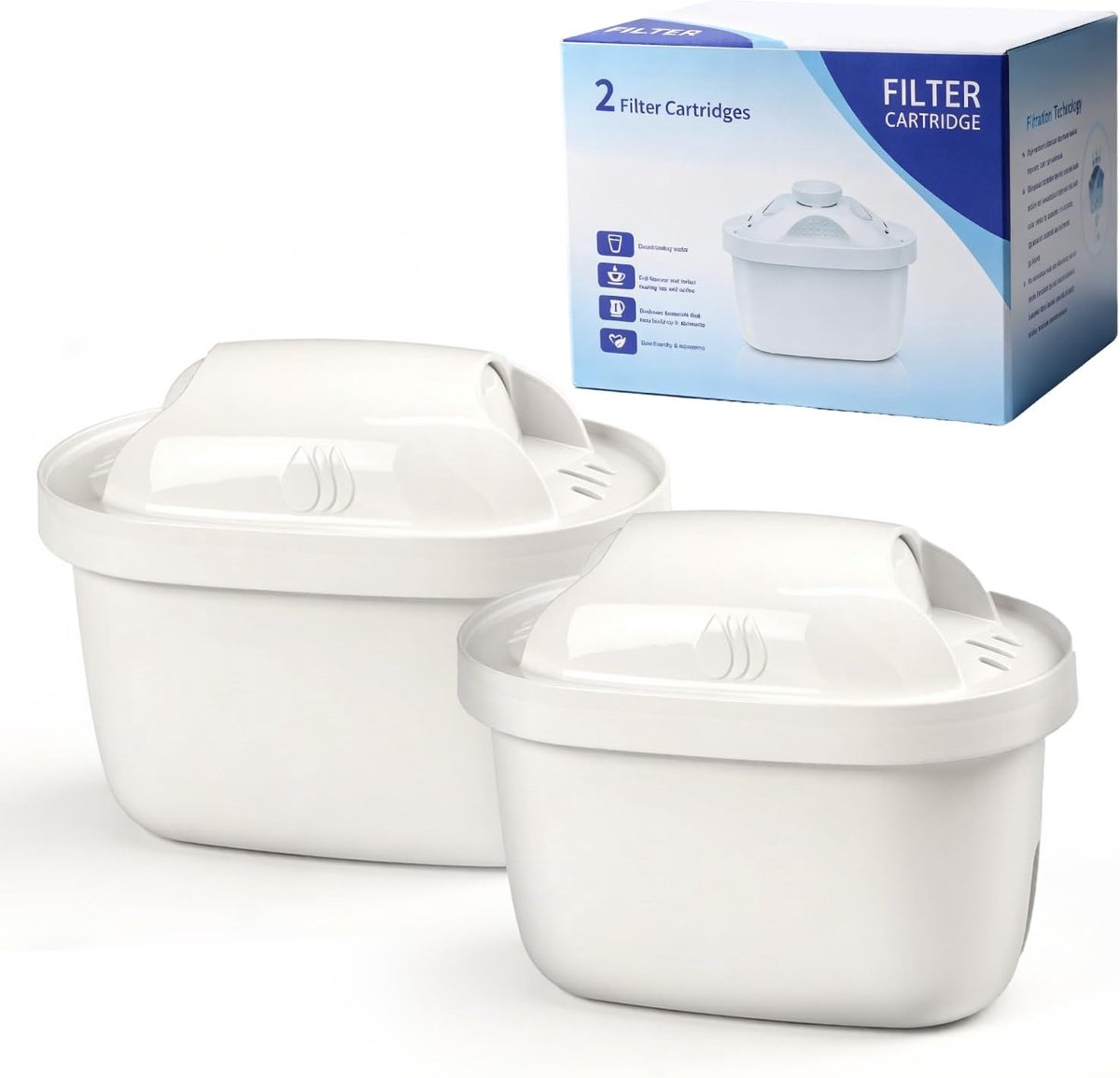 2 stuks waterfilters voor Brita Maxtra+ & Pro