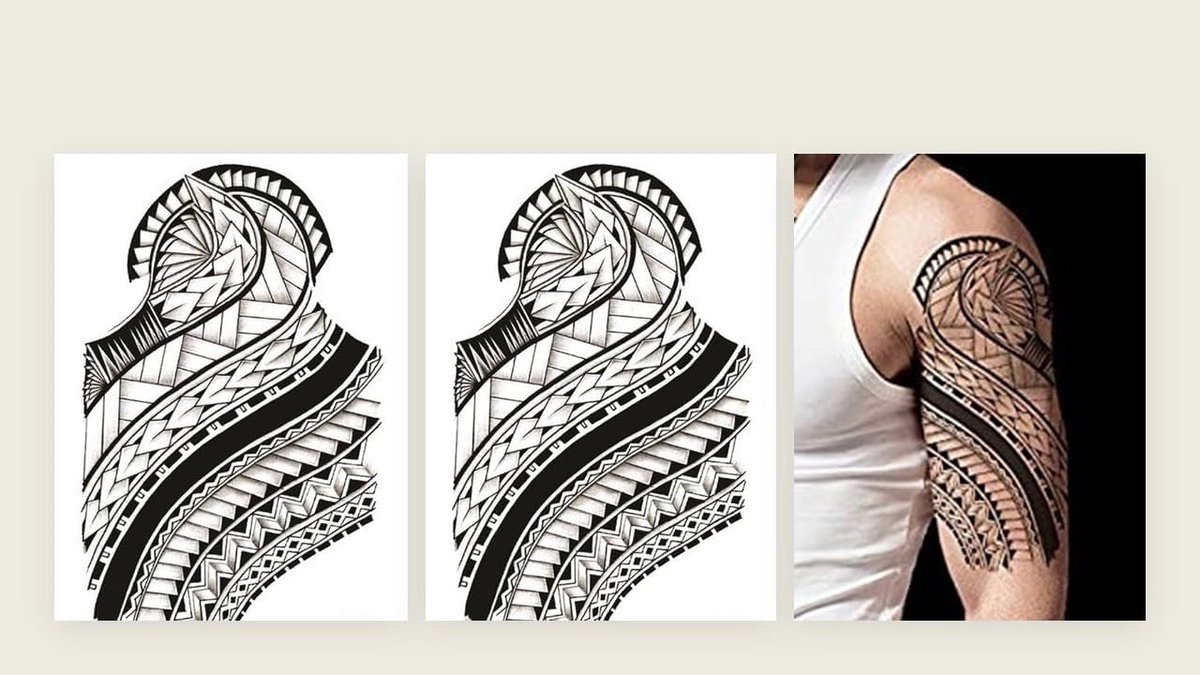 Tijdelijke tribal tattoo mannen tattoo bovenarm tattoo sticker Maori Tattoo AL031x2