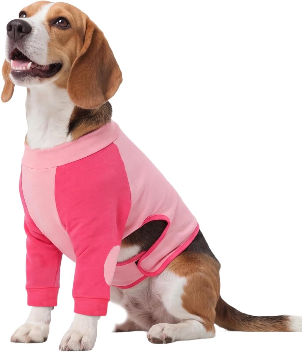 Wondbeschermer voor hondenbenen, hondenpak om te stoppen met likken na een operatie, chirurgisch vest voor honden met katoenen vulling voor voorbeenwondbeschermer, roze, M