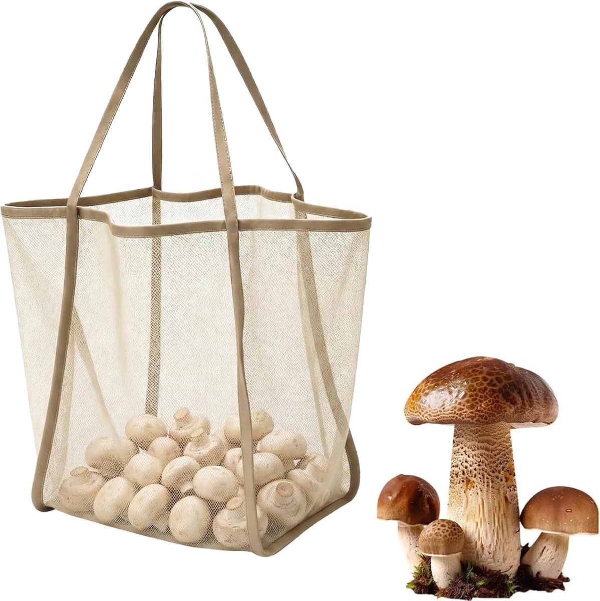 Paddenstoelmand, nettas, voor wandelen, kamperen, reizen, picknick