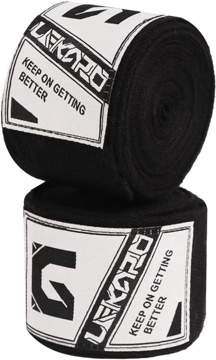 Boksen Handwraps - Zwachtels Vechtsport - Training Beschermen - Elastisch Katoen - 160 inch - Zwart