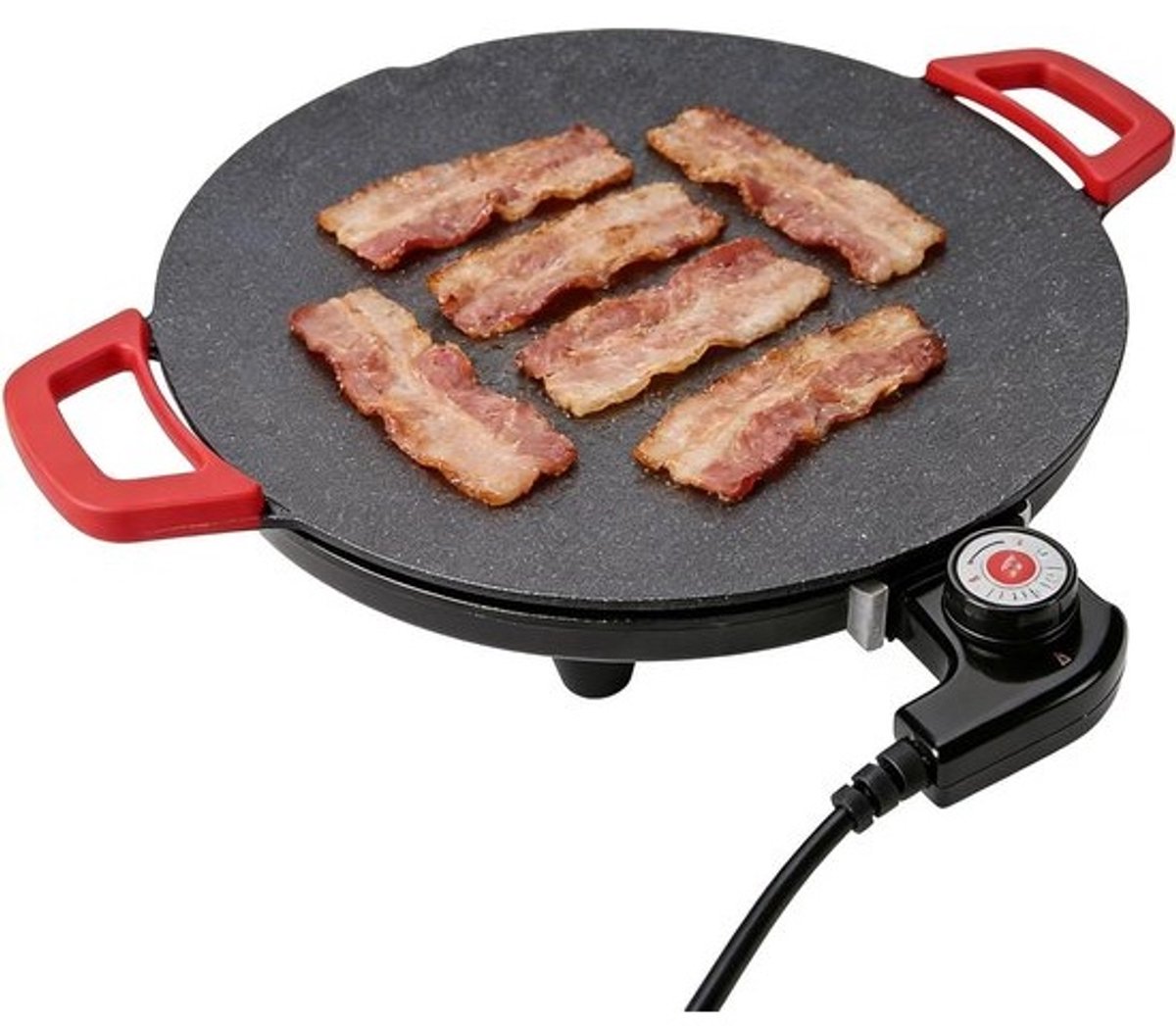 Elektrische Grillplaat - Bakplaat Grill - Buiten Koken - Antiaanbaklaag - 36 cm - Rood