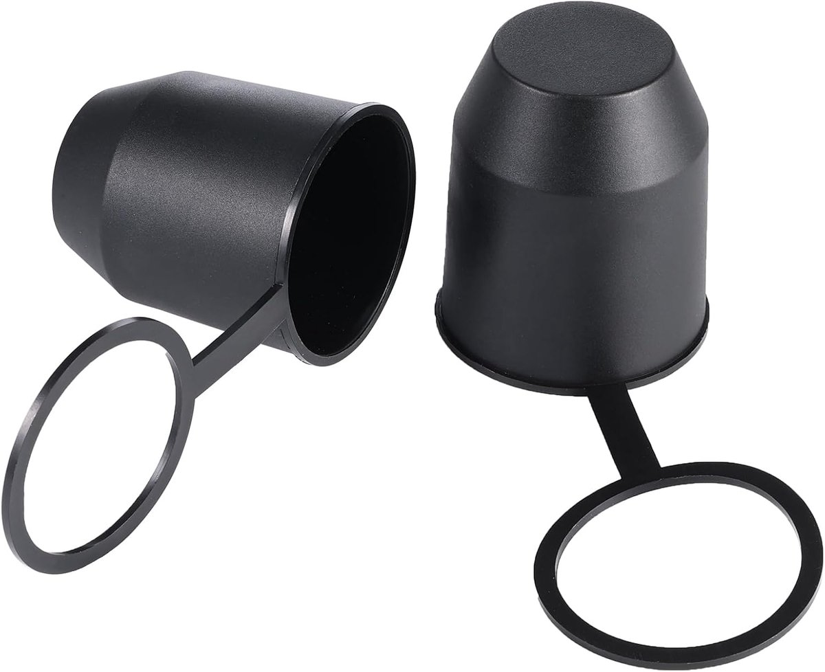 Set van 2 beschermkappen voor de trekhaak met beveiligingsring, voor 50mm kogelkop aanhanger koppeling, stofdicht en waterdicht, universele kogelafdekking voor auto, camper