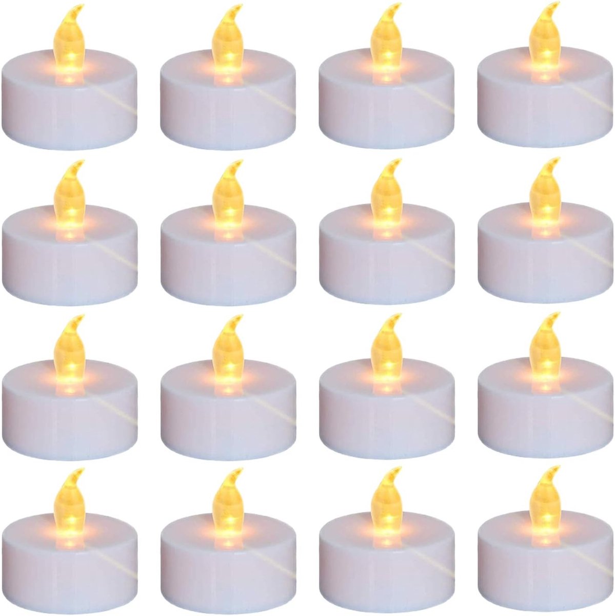 Vlamloze Theelichtjes - Geel - 24-pack - Batterij-aangedreven LED - Voor Decoratie en Feestjes