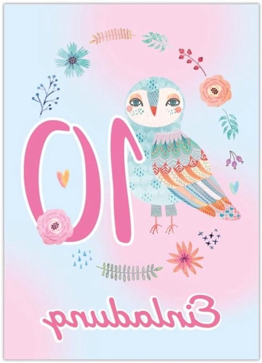 Uitnodigingskaarten Verjaardag - Feestkaarten Kinderen - Feest Organiseren - Voorgedrukte Velden - 12 Stuks A6 - Meisjes Uil