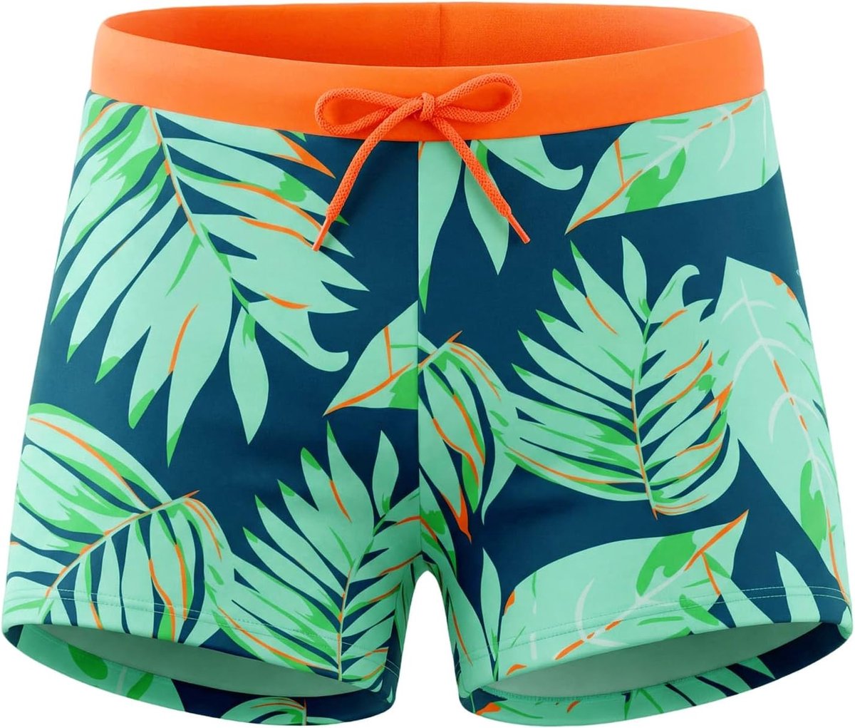 Zwembroek jongens, zwemshort kinderen met ademende voering verstelbare trekkoord in de taille, sneldrogende zwemshort met kleurblokken, boardshort strand raften voor 7-13 jaar