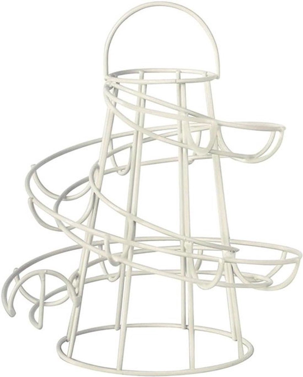 Eierhouder - Eierdispenser Spiral - Keuken Organiseren - 360 Graden Roterend - 20.5 cm - Wit
