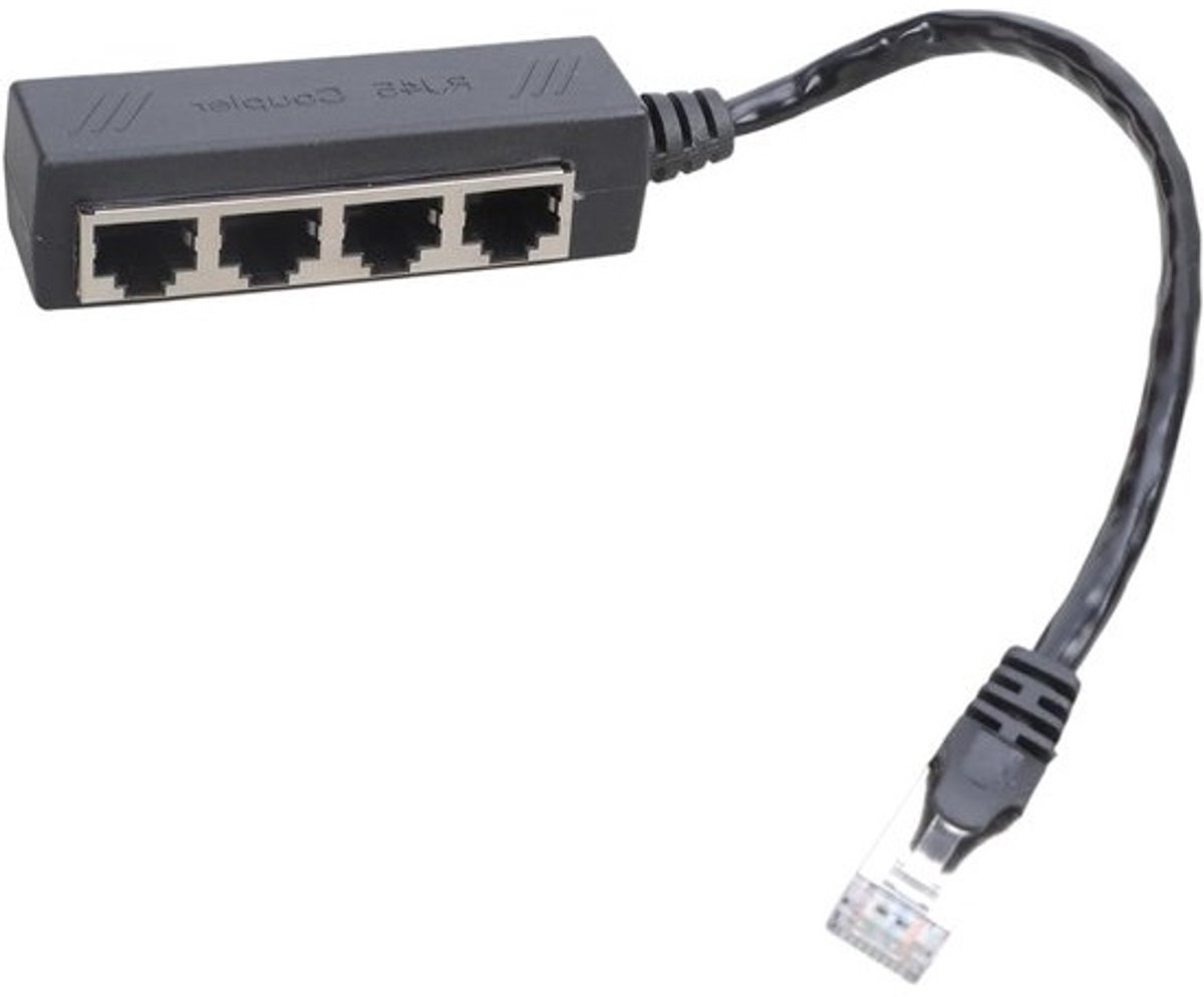 Ethernet Splitter Kabel - Netwerk Extender Connector - Internet Verbinding Delen - Vier Uitgangen