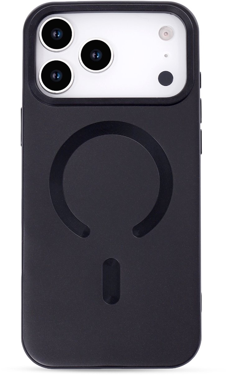 Casemania Hoesje Geschikt voor Apple iPhone 18 Pro - Zwart - Matte Siliconen Back Cover - Geschikt voor MagSafe