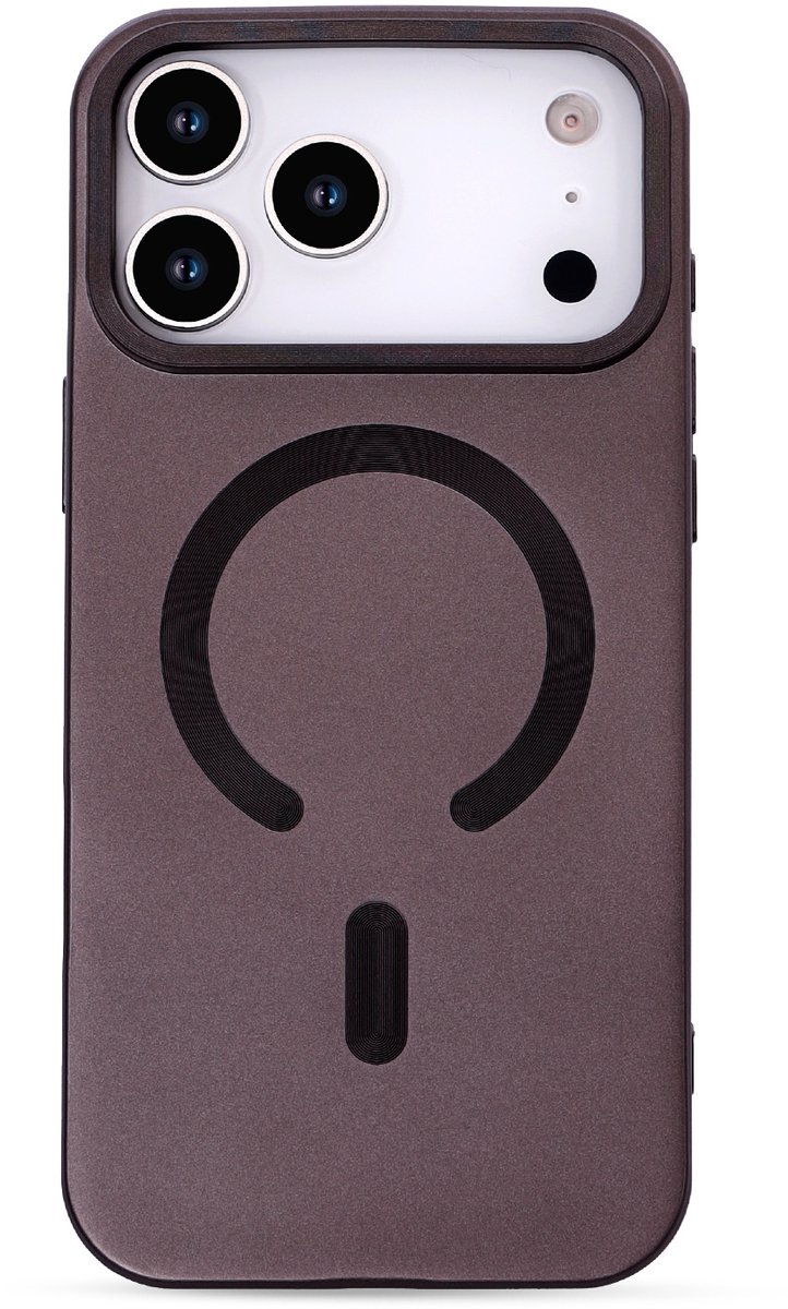 Casemania Hoesje Geschikt voor Apple iPhone 18 Pro - Mauve - Matte Siliconen Back Cover - Geschikt voor MagSafe - Bruin