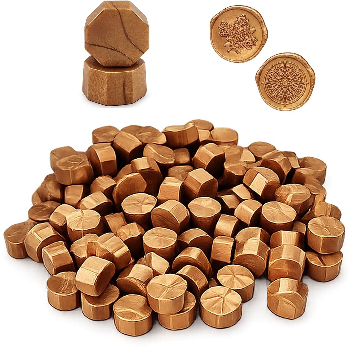 Goud, 300 stuks, voor zegelwas, zegellakkralen voor stempels, uitnodigingen, letters, decoratie, geschenkverpakkingen, creatieve accessoires