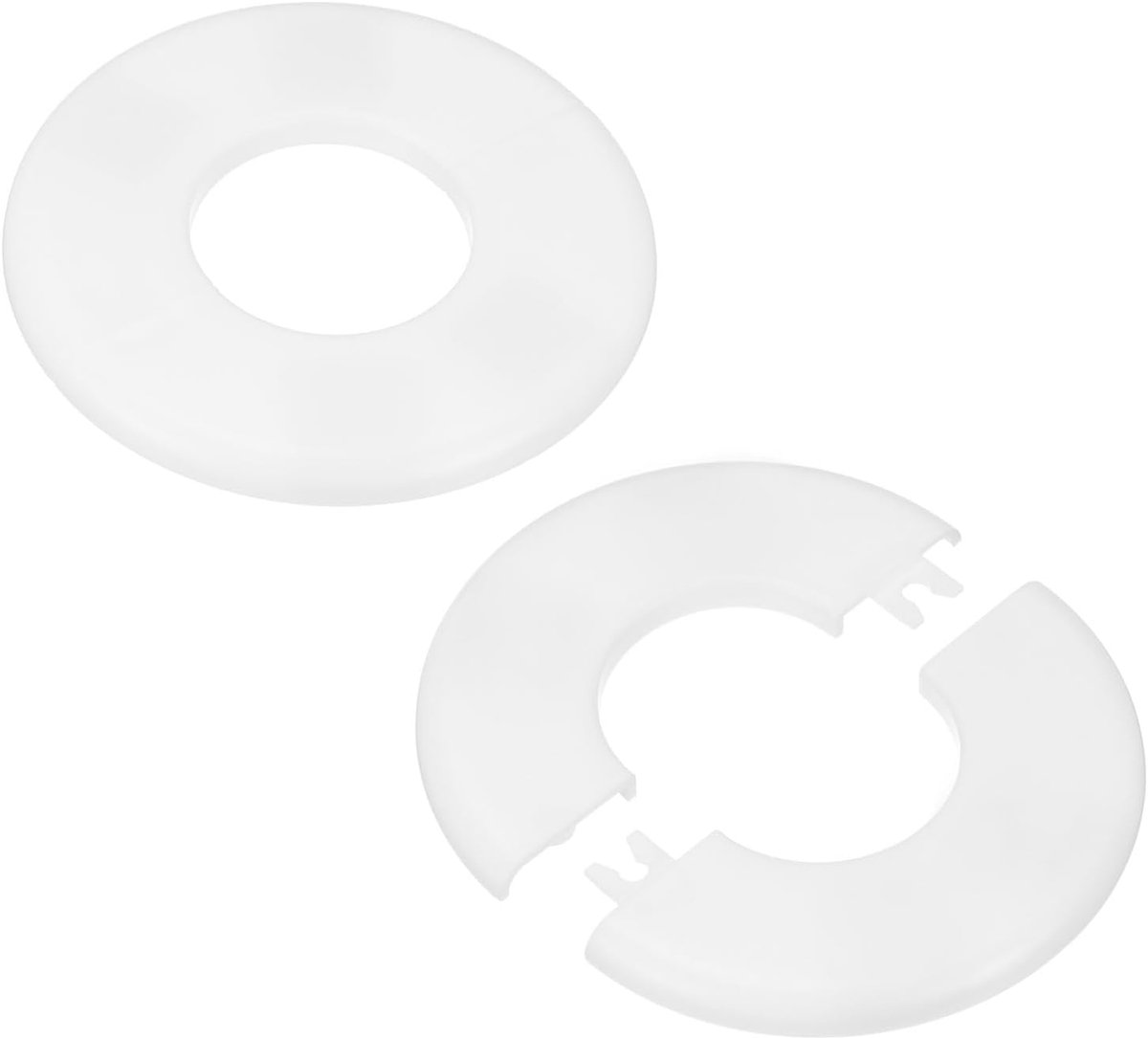 2-Pack Muursplitflens, voor 40mm/1.6 Inch OD Pijp ABS Escutcheon Plate Ronde Zelfklevende Sanitair Afdekplaten voor Waterpijp/Kraan [Wit]