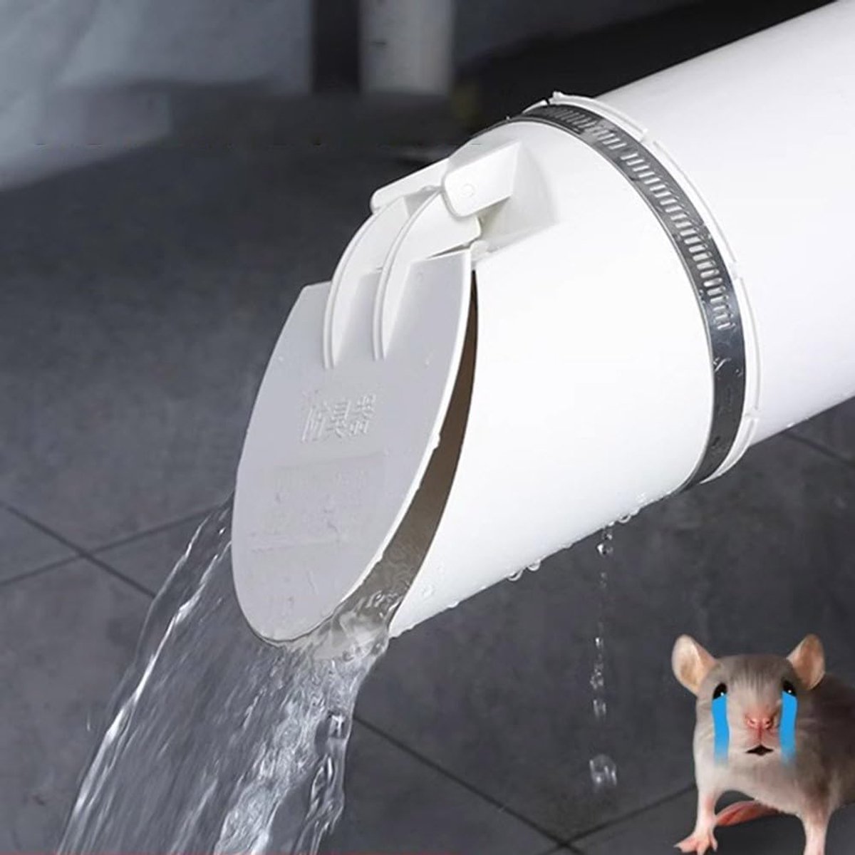 50-160 mm PVC afvoerpijp, vloerafvoer, automatisch sluitend, verplaatsingsklepdeksel voor afvoerleidingen buiten, uitlaatpijpuiteinden (50 mm)