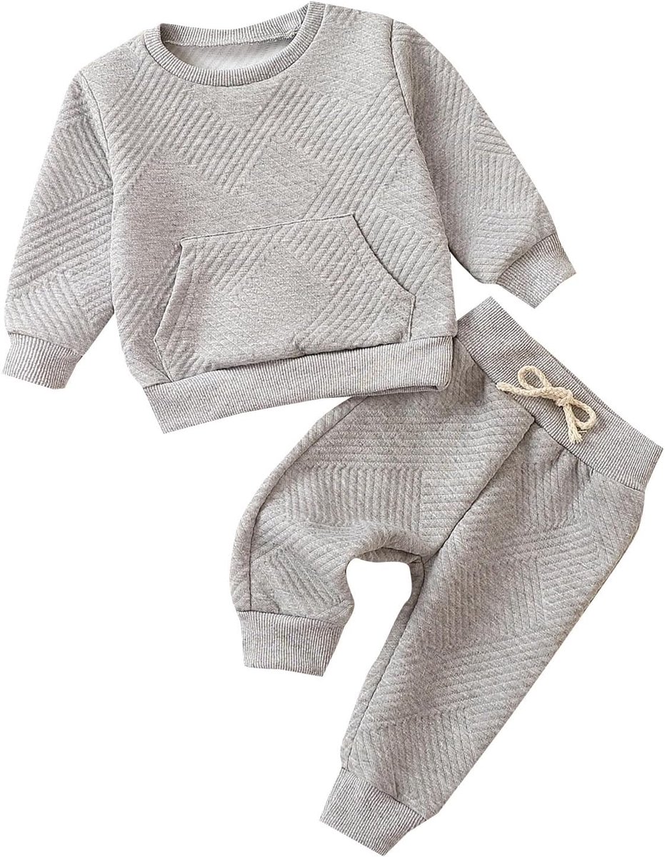 Kledingset voor peuters, baby, jongens, meisjes, uniseks, katoen, trui, sweatshirt, top, broek, set, baby, jongens, meisjes, casual, trainingspak, lente en herfst